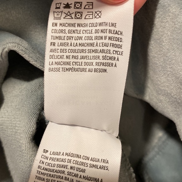 American Eagle M Light Blue Velour Hoodie - Picture 10 of 10